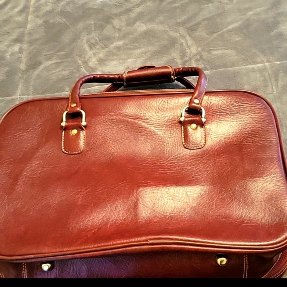 Impossible to find Vintage Genuine Leather 1960s Schiaparelli weekenders bag - Picture 12 of 12